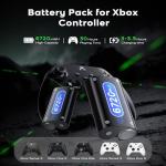 2x6720mWh Rechargeable Battery Pack for Xbox One with Charging Station, New Upgrade High Capacity Battery Replacement for Xbox Series X/Xbox Series S/Xbox One S/Xbox One X/Xbox One Elite
