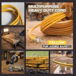 50ft Lighted Outdoor Extension Cord with 3 Outlets