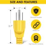 Dreyoo 1 Pack Neutral Ground Bonding Plug for Portable Inverter Generator, Grounding Plug Surge Protector Generator with Floating Neutral on RV, Motorhome, Camper for Open Ground Error (Yellow)