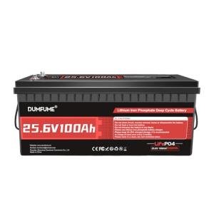 Dumfume 24V 100Ah LiFePO4 Battery for Off-Grid