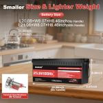 Dumfume 24V 100Ah LiFePO4 Battery for Off-Grid