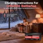 Dumfume 24V 100Ah LiFePO4 Battery for Off-Grid