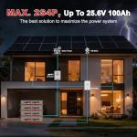 Dumfume 24V 100Ah LiFePO4 Battery for Off-Grid