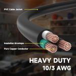 30-Amp 15 Ft Generator Extension Cord, Heavy Duty