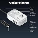 FOVAL 200W Car Power Inverter with USB Ports