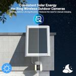 Solar Panel Charger for Ring Cameras - White