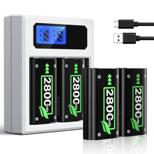 Xbox One Battery Pack Charger with 4 Rechargeable Batteries