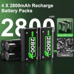 Xbox One Battery Pack Charger with 4 Rechargeable Batteries