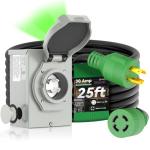 30FT 30 Amp Generator Cord and Inlet Box Combo
