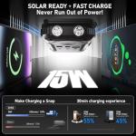 Portable Charger 20000mAh Solar Power Bank Built-in 3 Cables and Wireless Charging Battery Pack Compatible for iPhone, Samsung, IPX5 Waterproof, Bright Flashlight Perfect for Camping, Hiking, Outdoor