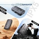 Portable Charger 20000mAh Solar Power Bank Built-in 3 Cables and Wireless Charging Battery Pack Compatible for iPhone, Samsung, IPX5 Waterproof, Bright Flashlight Perfect for Camping, Hiking, Outdoor
