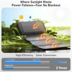 Portable Charger 20000mAh Solar Power Bank Built-in 3 Cables and Wireless Charging Battery Pack Compatible for iPhone, Samsung, IPX5 Waterproof, Bright Flashlight Perfect for Camping, Hiking, Outdoor