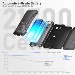 Portable Charger 20000mAh Solar Power Bank Built-in 3 Cables and Wireless Charging Battery Pack Compatible for iPhone, Samsung, IPX5 Waterproof, Bright Flashlight Perfect for Camping, Hiking, Outdoor