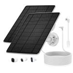 Solar Panel 5W Compatible Camera Essential 2K Outdoor(2nd Gen) Essential Spotlight Camera, for Spotlight Cam Plus/Pro, 13ft Cable IP66 Waterproof with Type-C to DC Adapter -2Pack