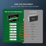 12V 7Ah Lithium Deep Cycle Battery for Multiple Uses