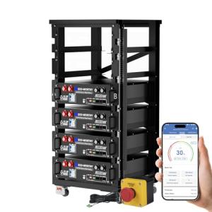 ECO-WORTHY 48V 400Ah Server Rack Battery LiFePO4 w/Bluetooth | 4 Pack 20.48kWh Solar Battery Kit for Home Backup | UL1973 & UL9540A & CEC Listed (Get Free 48V Monitor)