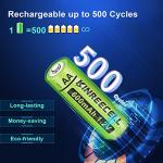 KINREECELL 600mAh Rechargeable AA Solar Batteries 12-Pack