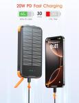 SOXONO 40000mAh Solar Power Bank with Cables