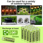 KINREECELL 600mAh Rechargeable AA Solar Batteries 12-Pack