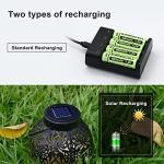 KINREECELL 600mAh Rechargeable AA Solar Batteries 12-Pack