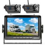 ZEROXCLUB Magnetic Wireless RV Backup Camera System: 7" HD 1080P DVR Monitor with 2-Rear Camera, DVR Monitor & IR Night Vision, Portable Rechargeable Camera for RV/Trailer/Fifth Wheels/Camper BC702