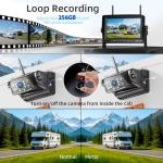 ZEROXCLUB Magnetic Wireless RV Backup Camera System: 7" HD 1080P DVR Monitor with 2-Rear Camera, DVR Monitor & IR Night Vision, Portable Rechargeable Camera for RV/Trailer/Fifth Wheels/Camper BC702