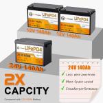 24V Lithium Deep Cycle Batteries - 140Ah, 2 Pack