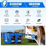 POXURIO 2450-Watt Dual Fuel Inverter Generator for Home Use, 1.6Gallon Large Fuel Tank Up to 8.3 Hours Use, 120V Gas Powered Generator Super Quiet - EPA Compliant