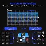 SUNWHEEL 500W Pure Sine Wave Inverter, 12V DC to 110V/120V AC Car Power Inverter with 2 AC outlets and LCD Display
