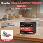 2 Packs 12V 100Ah MINI LiFePO4 Lithium Battery,1280Wh BCI Group 24 Lithium Iron Phosphate Battery 100A BMS 6000+ Cycles,Ideal For RV,Solar Off-Grid Systems,Backup