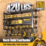 Spampur 420LB Capacity Power Tool Organizer with Charging Station & 6 Outlets | Quick Assembly 4-Layer Heavy Duty Rack for Drills & Batteries | Ultimate Garage Storage & Christmas Gift for Men