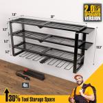 Spampur 420LB Capacity Power Tool Organizer with Charging Station & 6 Outlets | Quick Assembly 4-Layer Heavy Duty Rack for Drills & Batteries | Ultimate Garage Storage & Christmas Gift for Men
