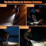 Wreaoves Solar Power Bank 33800mAh Wireless Portable Charger with Built-in 4 Cables, Fast Charging Battery Pack with 7 Outputs,4 Inputs, LED Camping Flashlight,Compass