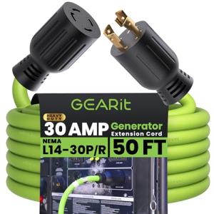 30-Amp Generator Extension Cord, 50 Ft, 4-Prong