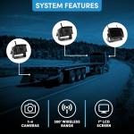 FalconEye Electronics 2nd Generation 200-300Ft Wireless Range Backup Camera for Trucks, Fleets. HD, 7inch LCD (3 Cam System)
