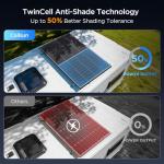 Callsun N-Type 16BB 400W Bifacial Solar Panel, 2Pcs 200 Watt Solar Panel 12V, 25% High Efficiency Monocrystalline PV Module for RV Camper Marine Home Rooftop Farm Off-Grid Systems (2 Pack 200W)