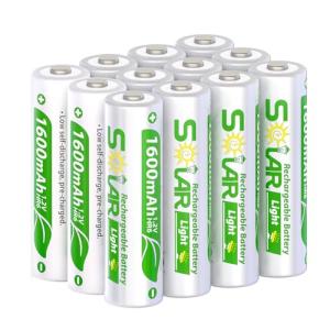 12 Pack AA Rechargeable Solar Light Batteries