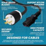 IronBox Electric 10A Locking Power Cord - 3 Feet