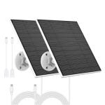 Solar Panel for Eufy Outdoor Camera, Camera Solar Panel Charger Compatible with Eufycam, Continuous Power Supply, 5W Solar Panel with 9.8ft Charging Cable, IP65 Waterproof, 2 Pack
