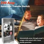 200 Amp Single Phase Generator Automatic Transfer Switch Compatible with Generac RXSW200A3,Power Management for Outdoor and Indoor Use, Service Entrance Rated, NEMA 3R Aluminum Enclosure 120/240 V