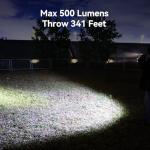 GripLite Pocket Flashlight, 500 Lumens Dual Fuel Rechargeable AA LED Light, Small EDC Flashlight with Clip for Camping, Hiking and Everyday Use