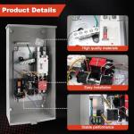 200 Amp Single Phase Generator Automatic Transfer Switch Compatible with Generac RXSW200A3,Power Management for Outdoor and Indoor Use, Service Entrance Rated, NEMA 3R Aluminum Enclosure 120/240 V