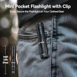 GripLite Pocket Flashlight, 500 Lumens Dual Fuel Rechargeable AA LED Light, Small EDC Flashlight with Clip for Camping, Hiking and Everyday Use