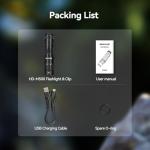 GripLite Pocket Flashlight, 500 Lumens Dual Fuel Rechargeable AA LED Light, Small EDC Flashlight with Clip for Camping, Hiking and Everyday Use