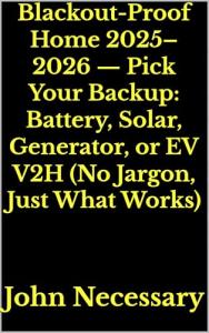 Blackout-Proof Home 2025–2026 — Pick Your Backup: Battery, Solar, Generator, or EV V2H (No Jargon, Just What Works) (Prepare for a Crisis)
