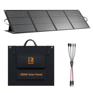 MESUVIDA 200 Watt Solar Panel IP68 Waterproof ETFE Coating Portable 24V MC4 Output Foldable Solar Panels for Power Stations Solar Generator Camping Off-Grid RV Emergency Backup Hurricane
