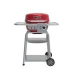 Charbroil 3-in-1 Dual Fuel Outdoor Bistro Pro Electric Grill & Griddle + Charcoal Mode BBQ, Red - 25302146
