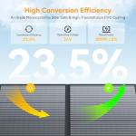 MESUVIDA 200 Watt Solar Panel IP68 Waterproof ETFE Coating Portable 24V MC4 Output Foldable Solar Panels for Power Stations Solar Generator Camping Off-Grid RV Emergency Backup Hurricane