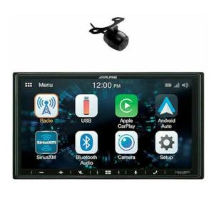 Alpine ILX-W670 + Absolute Camera Car Stereo 7 Inch Mechless Ultra-Shallow AV System with Apple Carplay, Android Auto & Absolute License Plate Rear View Camera