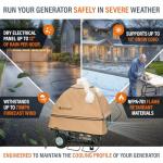 GenTent Open Frame Running Cover - Universal Adapter Kit Generator Tent (Beige, Original - Standard)